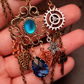 Turquoise Long Statement Necklace Multi Strand