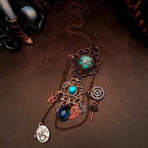 Turquoise Long Statement Necklace Multi Strand