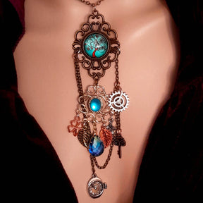 Turquoise Long Statement Necklace Multi Strand