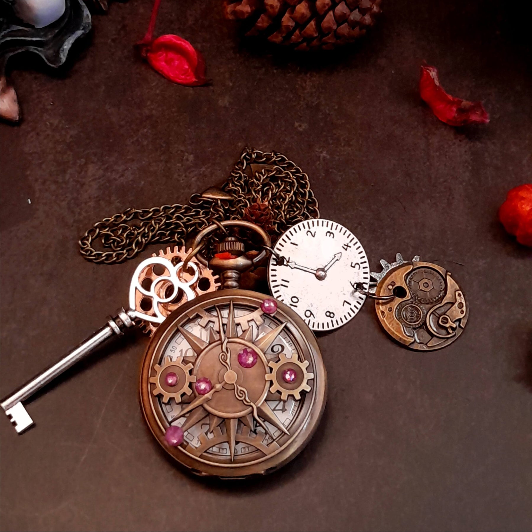 Purple Pocket Watch Steampunk Style