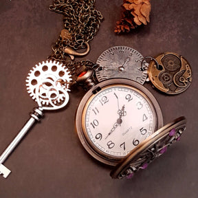 Purple Pocket Watch Steampunk Style