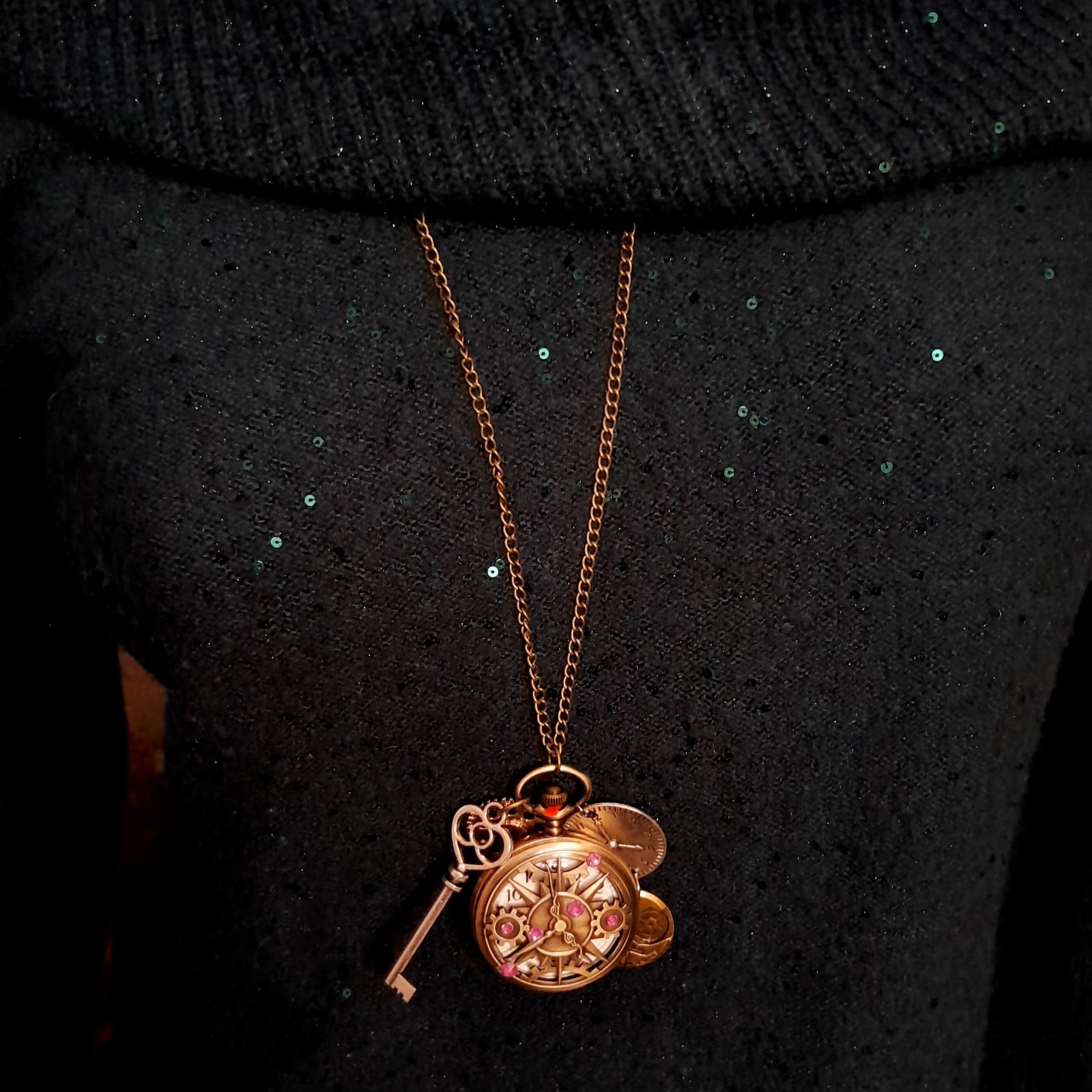 Purple Pocket Watch Steampunk Style