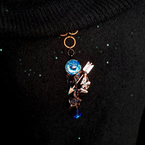 Blue Dragon Necklace Skeleton Key