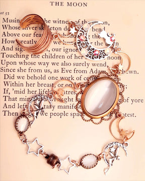 Hand Chain White Fairy Moon Statement Jewelry