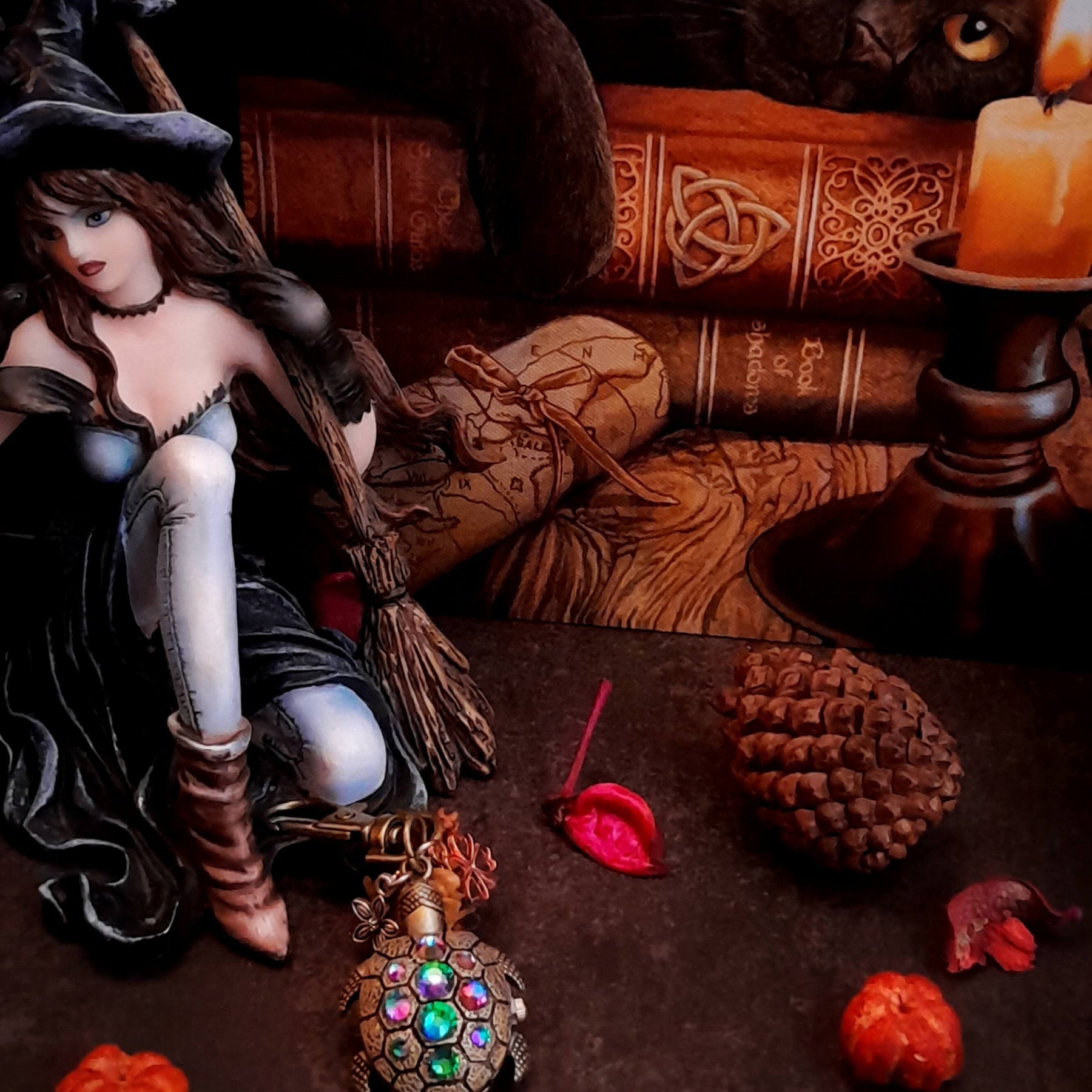 Turtle Clock Keychain Purse Charm