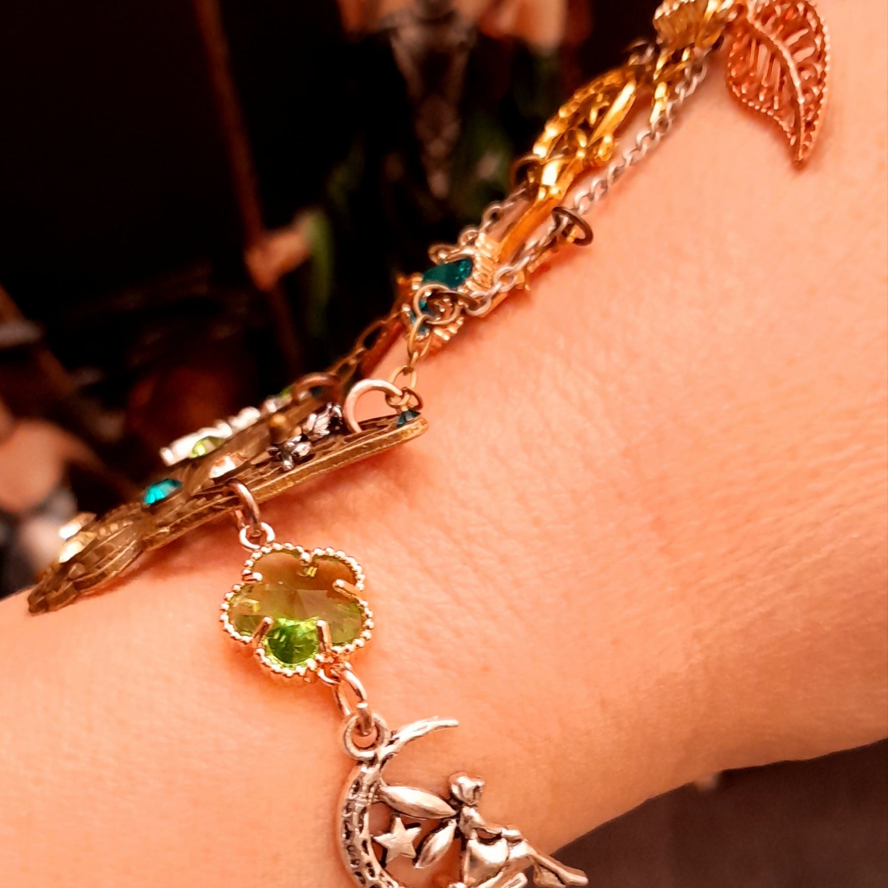 slave bracelet hand chain magical fantasy swarovski crystals magical fantasy