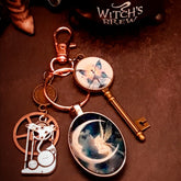 purse charm key chain charm zipper pull moon fairy