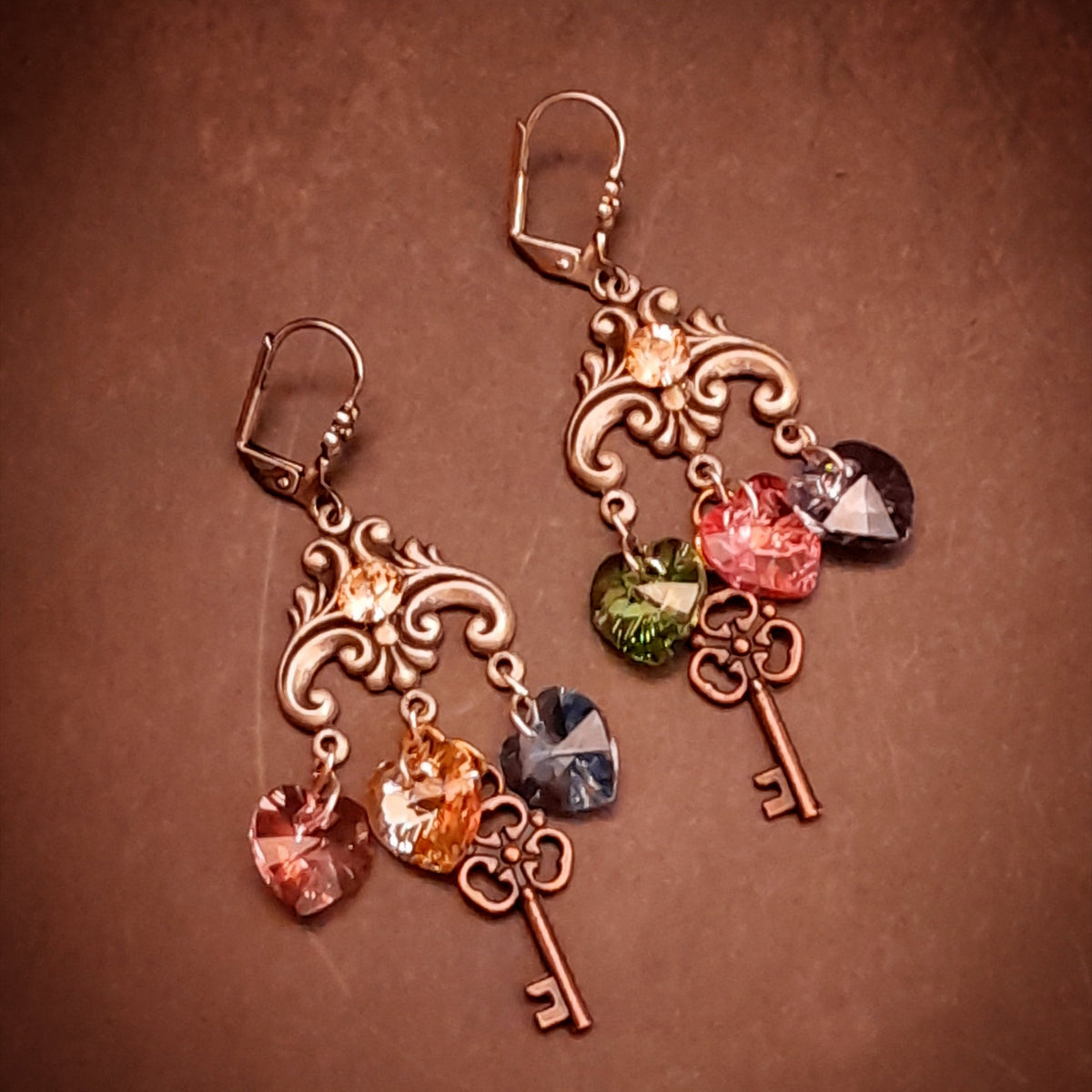 swarovski crystal hearts earrings dangle