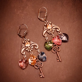 swarovski crystal hearts earrings dangle