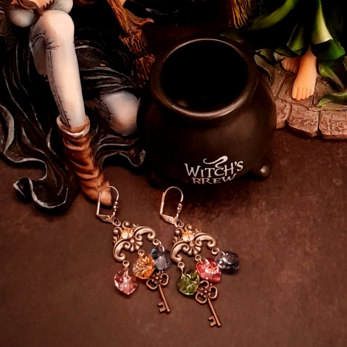 swarovski crystal hearts earrings dangle keys 