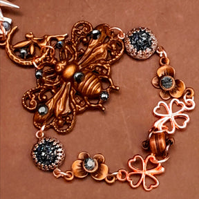 swarovski crystal bee slave bracelet hand chain
