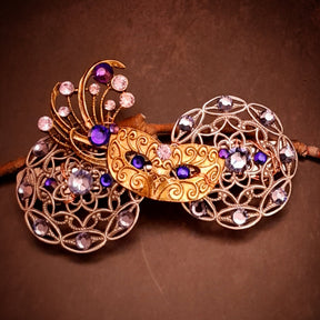 swarovski purple crystal masquerade mask hair clip