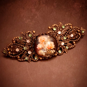 swarovski crystal victorian style hair clip flower cabochon