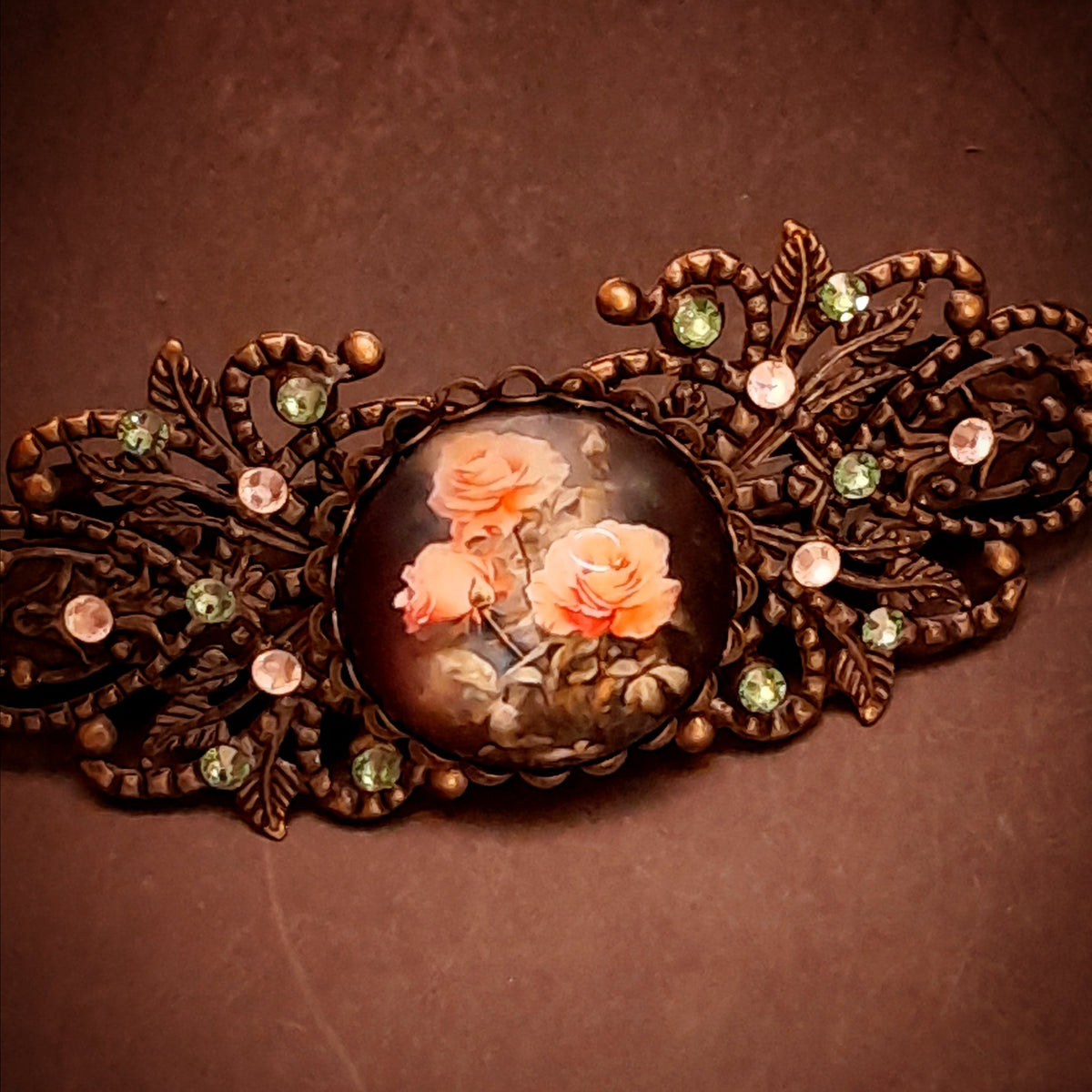 swarovski crystal victorian style hair clip