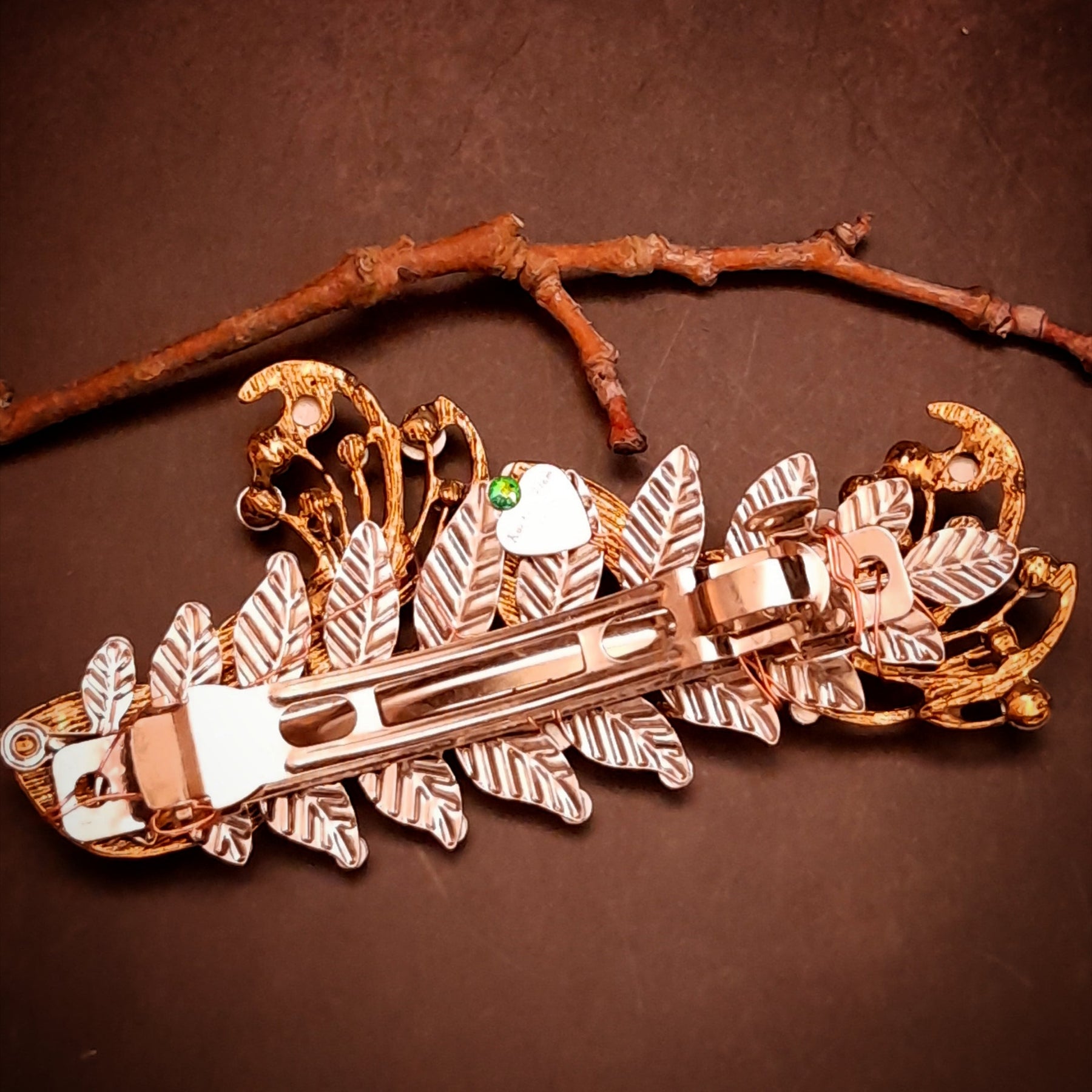 hair clip swarovski crystals masquerade mask fantasy hair jewelry