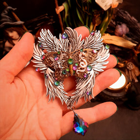 swarovski crystal statement hair clip fantasy magic fairy dragon
