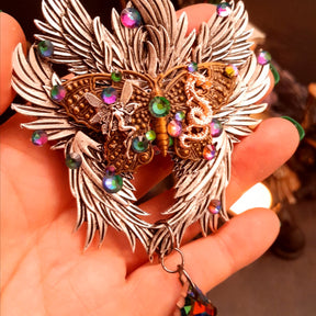 swarovski crystal statement hair clip fairy dragon 