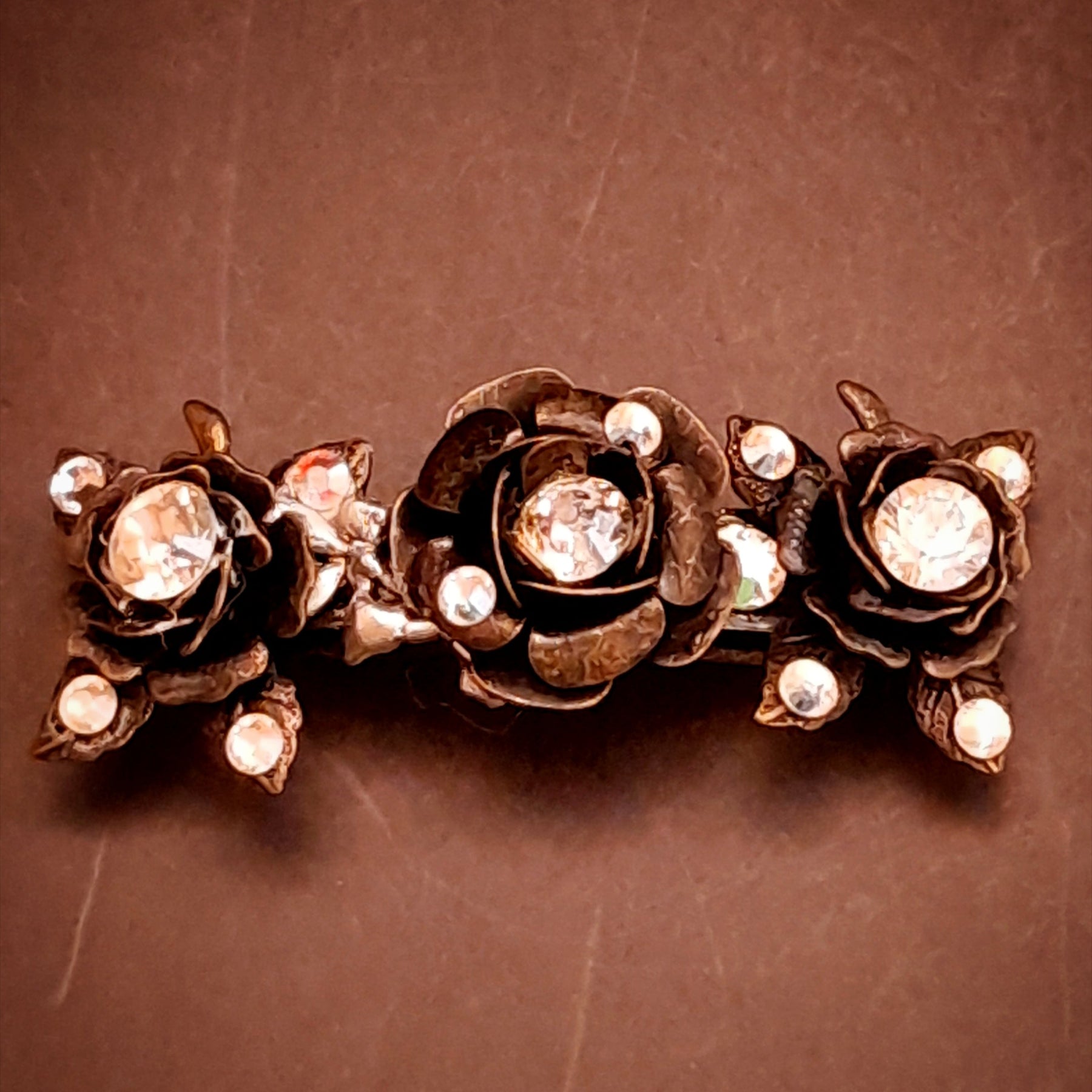 Hairclip Crystal Rose Flowers Barrette