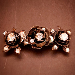 Hairclip Crystal Rose Flowers Barrette