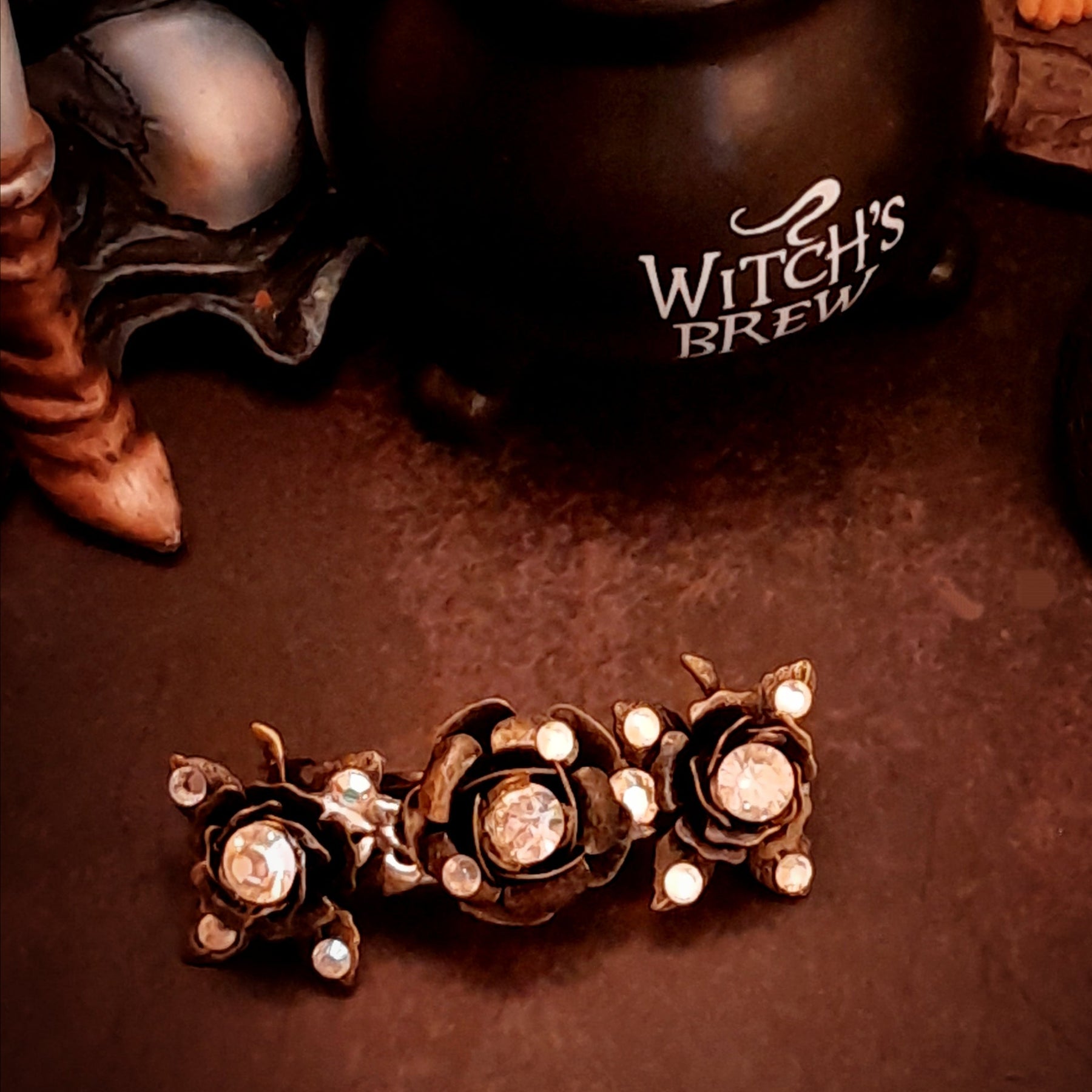 Hairclip Crystal Rose Flowers Barrette