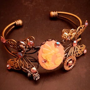 steampunk butterfly bracelet swarovski crystals