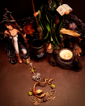 Hand Chain Green Crystals Dragon