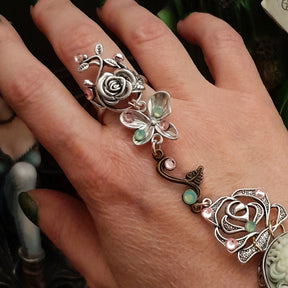 swarovski crystal slave bracelet hand chain flowers romantic