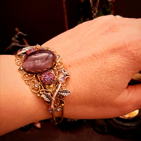 amethyst purple vistorian sty;e bracelet swarovski crystals 
