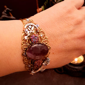 amethyst purple vistorian sty;e bracelet swarovski crystals magic fantasy