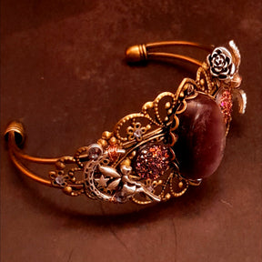 amethyst purple vistorian sty;e bracelet swarovski crystals fairy