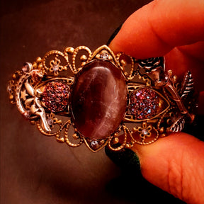 amethyst purple vistorian sty;e bracelet swarovski crystals druzy crystals