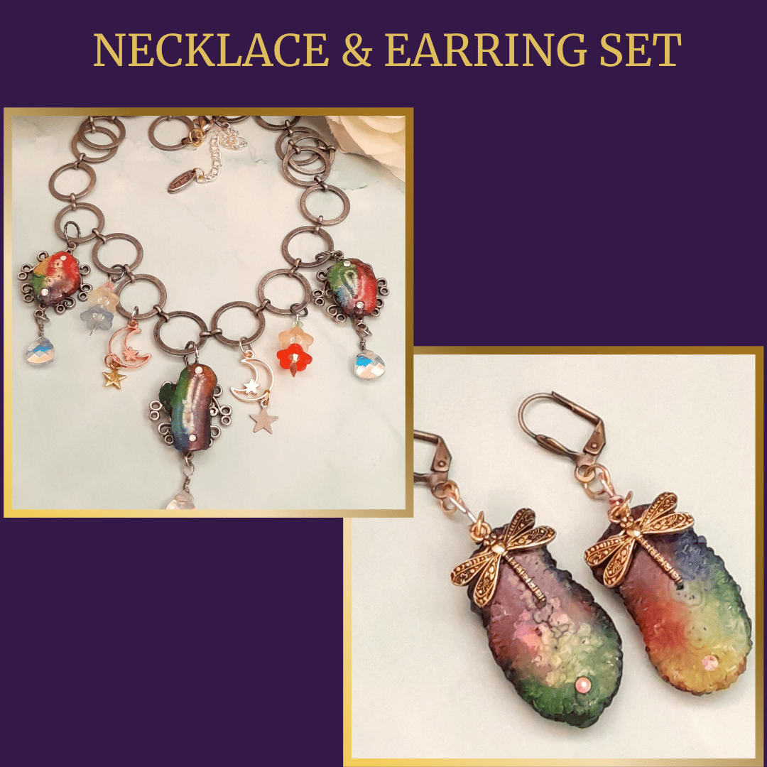 Jewelry SET - Rainbow Necklace and Earring Bundle - Save 20%