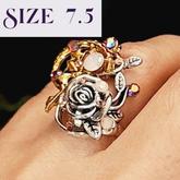 Rose Fairy Moon Statement Ring - Size 7.5