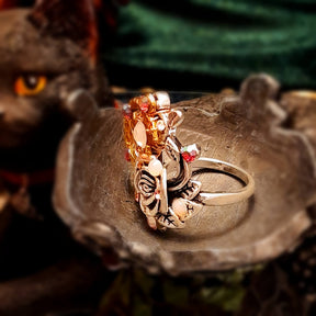Rose Fairy Moon Statement Ring - Size 7.5