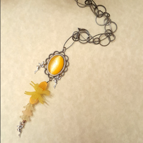 Yellow Cat's Eye Fantasy Fairy Necklace