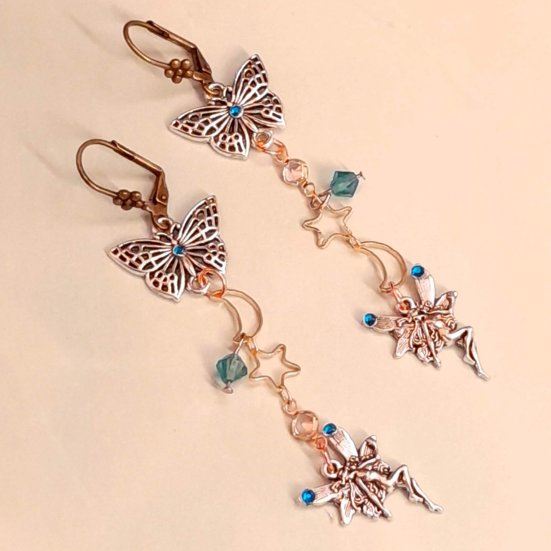 Something blue bridal earrings with blue world-renowned genuine Swarovski crystals — Victorian style vintage style handmade wedding earrings