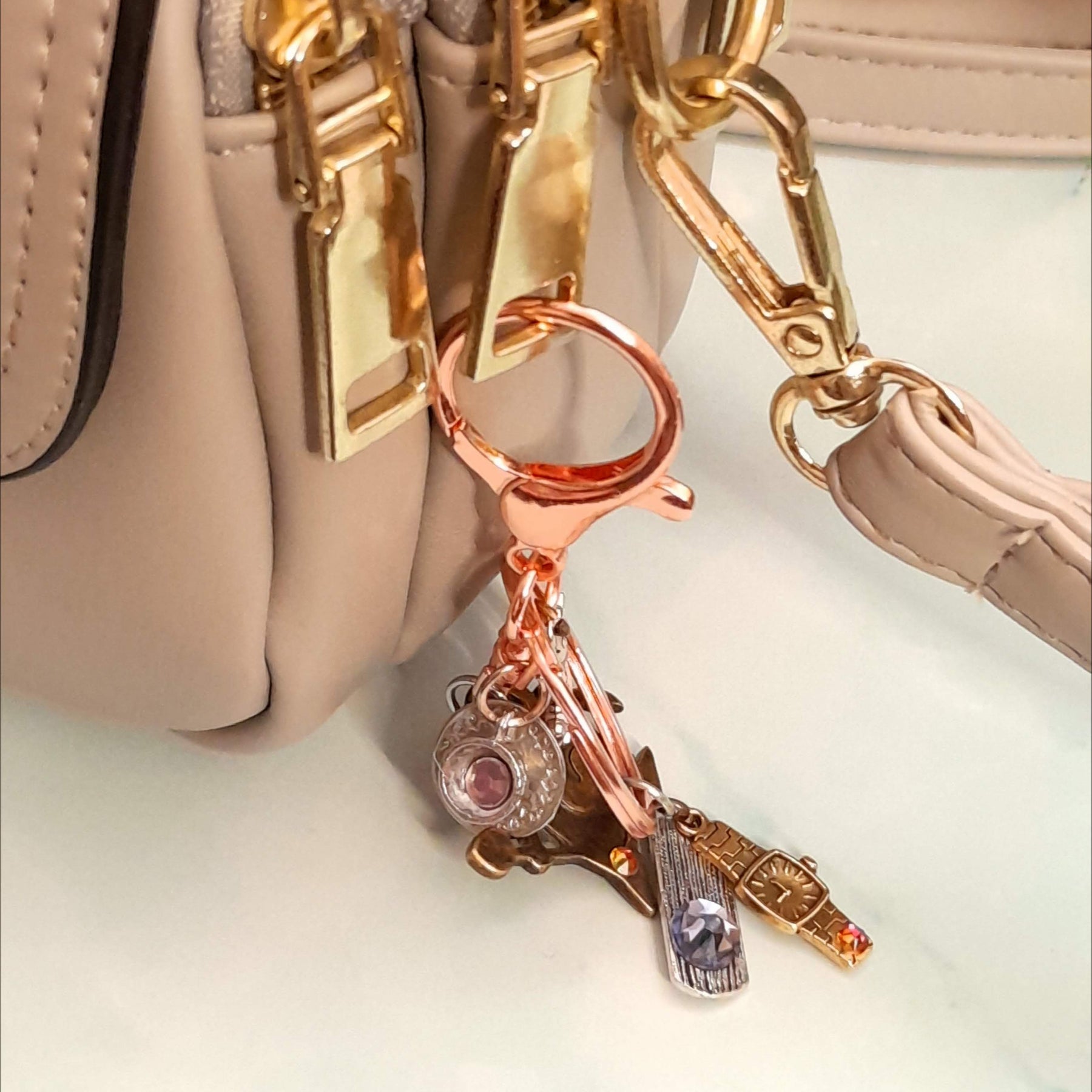 Teacup Queen of Hearts Drink Me tag White Rabbit Swarovski crystal handmade fantasy purse charm zipper pull keychain Rachel Flam Design Victorian style vintage style