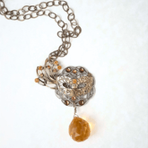 Fantasy Mask Topaz Crystal Necklace