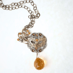 Fantasy Mask Topaz Crystal Necklace