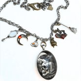Witchy Crow & Skull Necklace