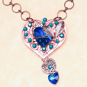 Blue Hearts Crystal Necklace