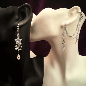 Asymmetrical Star Earrings Ear Cuffs