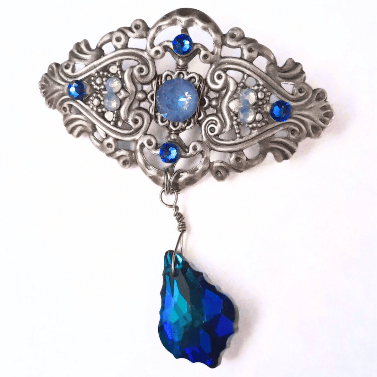 Magical Blue Sapphire Brooch Pin
