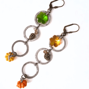 Long Dangle Pumpkin Earrings