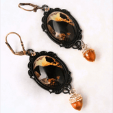 Witchy Crow & Acorn Earrings