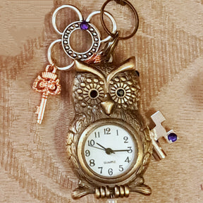 Owl Pendant Fantasy Clock Necklace