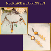 Jewelry SET - Yellow Necklace and Earring Bundle - Save 20%