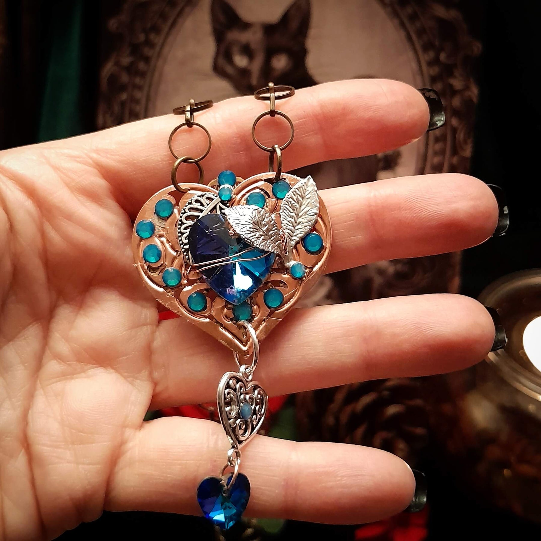 Blue Hearts Crystal Necklace