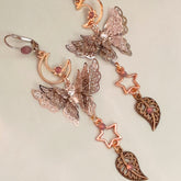 Magical purple crystal butterfly celestial dangle earrings Victorian style vintage style handmade with Swarovski crystals


