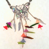 Butterfly Rainbow Flower Necklace